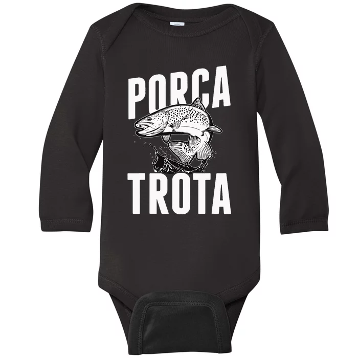 Holy Trout Fishing Trout Fisherman Gift Baby Long Sleeve Bodysuit