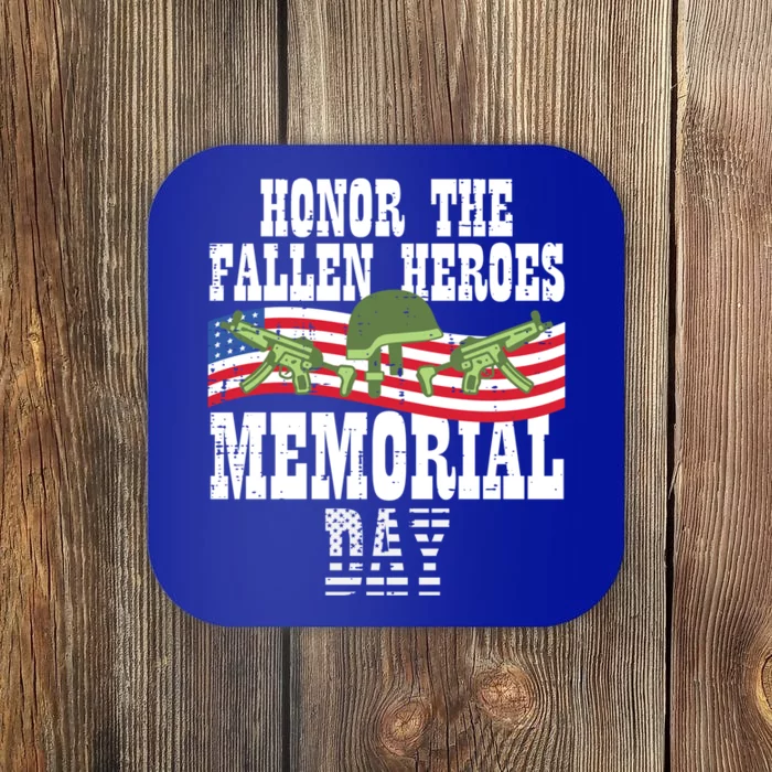 Honor The Fallen Heroes Memorial Day Us Flag Gift Coaster