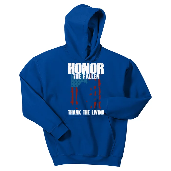 Honor The Fallen Usa Flag Military Veteran Support Gift Kids Hoodie