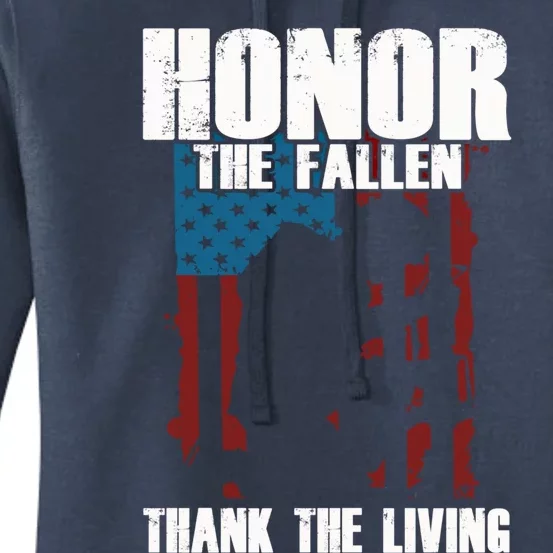 Honor The Fallen Usa Flag Military Veteran Support Gift Women's Pullover Hoodie