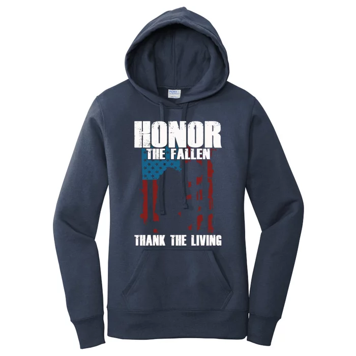 Honor The Fallen Usa Flag Military Veteran Support Gift Women's Pullover Hoodie