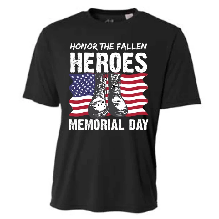 Honor The Fallen Heroes Memorial Day Usa American Flag Cute Gift Cooling Performance Crew T-Shirt