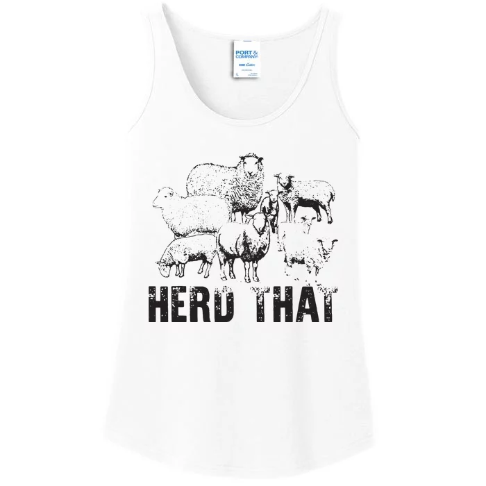 Herd That Funny Mom Country Farm Girl Farmer Ladies Essential Tank