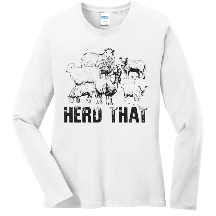 Herd That Funny Mom Country Farm Girl Farmer Ladies Long Sleeve Shirt