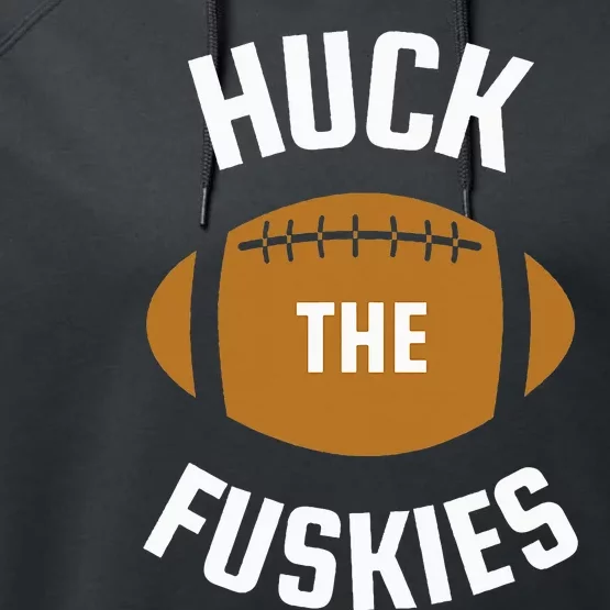 Huck the Fuskies Rivals Washington Oregon Performance Fleece Hoodie