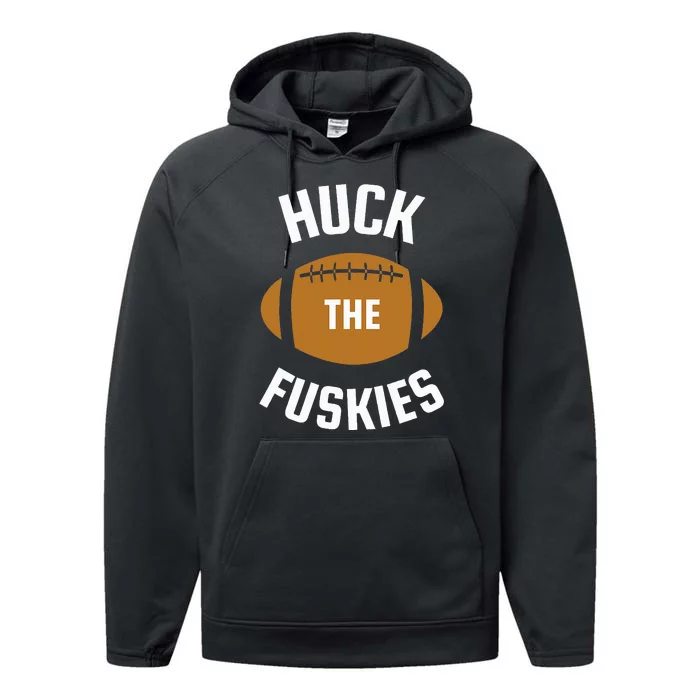 Huck the Fuskies Rivals Washington Oregon Performance Fleece Hoodie