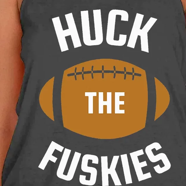 Huck the Fuskies Rivals Washington Oregon Women's Knotted Racerback Tank