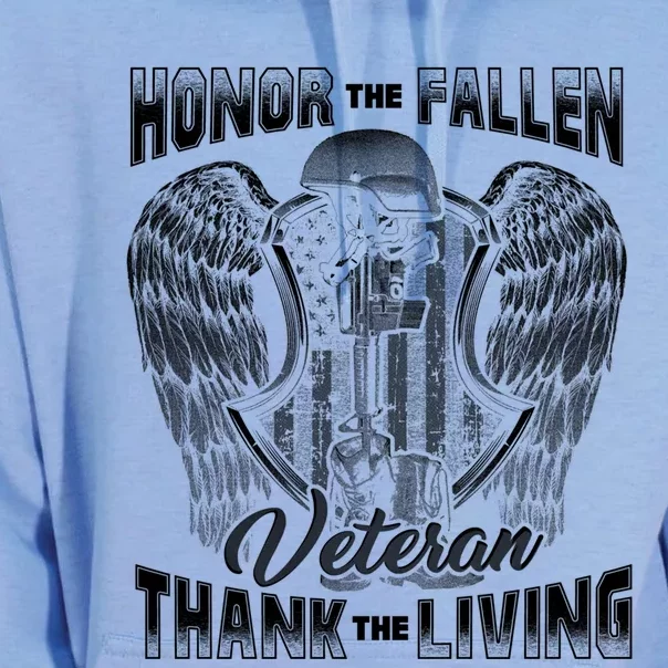 Honor The Fallen Veteran Thank The Living Veteran Gift Unisex Surf Hoodie