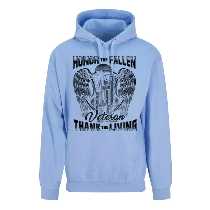 Honor The Fallen Veteran Thank The Living Veteran Gift Unisex Surf Hoodie