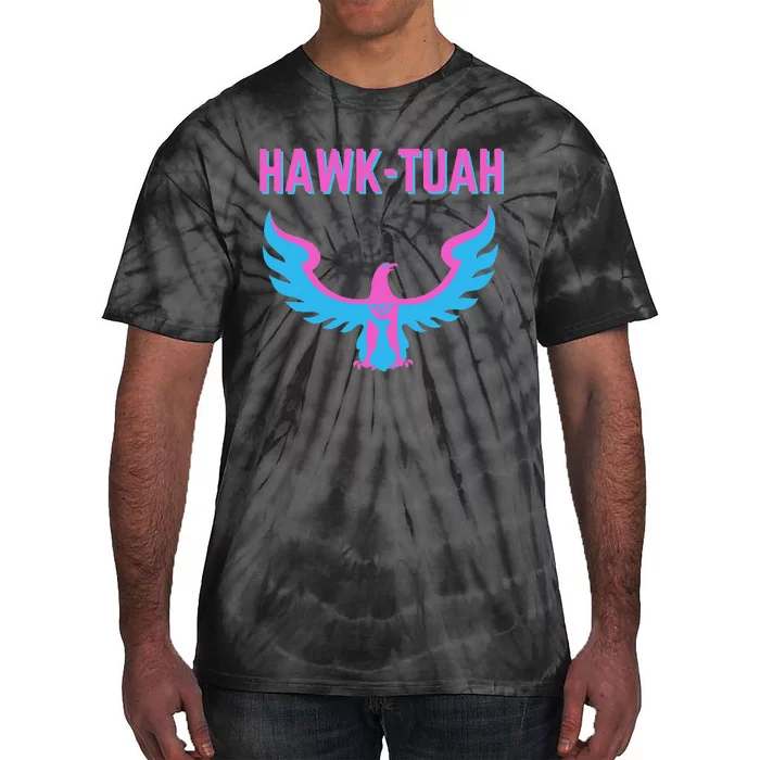 Hawk Tuah Funny Viral Meme Design Tie-Dye T-Shirt