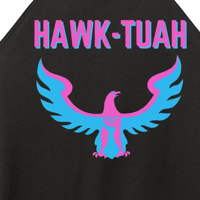 Hawk Tuah Funny Viral Meme Design Women’s Perfect Tri Rocker Tank