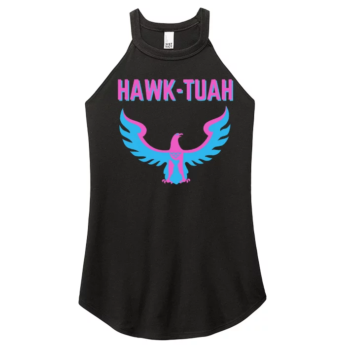 Hawk Tuah Funny Viral Meme Design Women’s Perfect Tri Rocker Tank