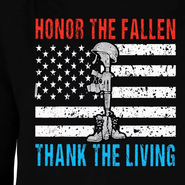 Honor The Fallen Thank Living Memorial Day May 31st Military Womens Funnel Neck Pullover Hood