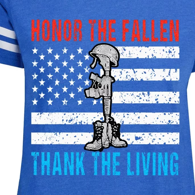 Honor The Fallen Thank Living Memorial Day May 31st Military Enza Ladies Jersey Football T-Shirt