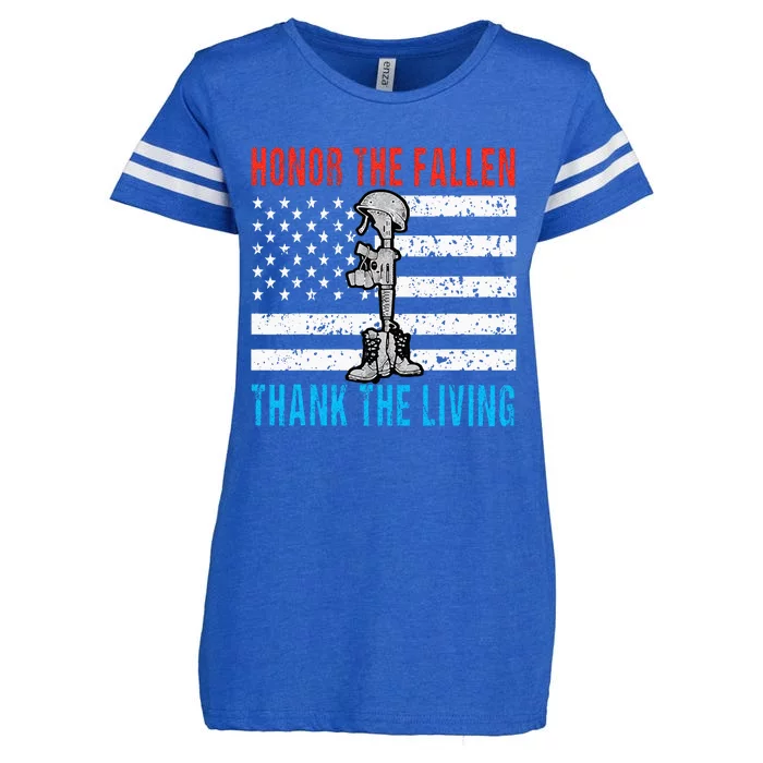 Honor The Fallen Thank Living Memorial Day May 31st Military Enza Ladies Jersey Football T-Shirt