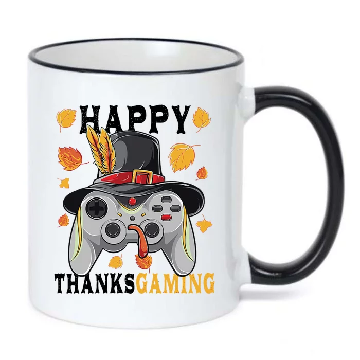 Happy Thanksgaming Funny Cute Thanksgiving Gamer Black Color Changing Mug