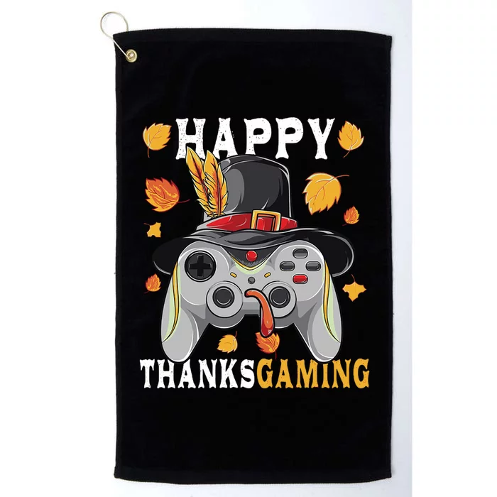 Happy Thanksgaming Funny Cute Thanksgiving Gamer Platinum Collection Golf Towel