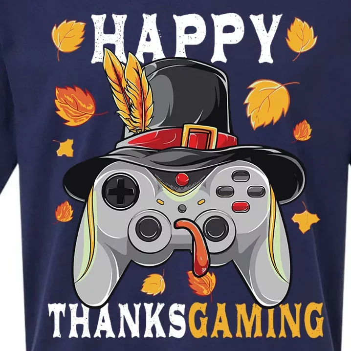 Happy Thanksgaming Funny Cute Thanksgiving Gamer Sueded Cloud Jersey T-Shirt