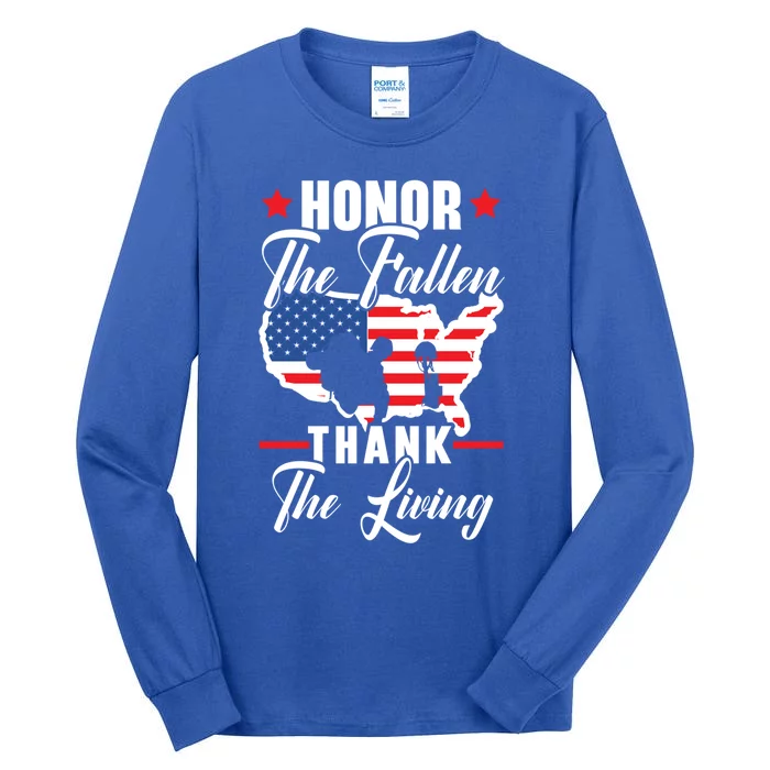 Honor The Fallen Thank The Living Usa American Memorial Day Cute Gift Tall Long Sleeve T-Shirt