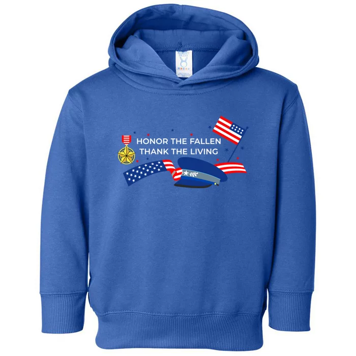 Honor The Fallen Thank The Living Funny Gift Toddler Hoodie