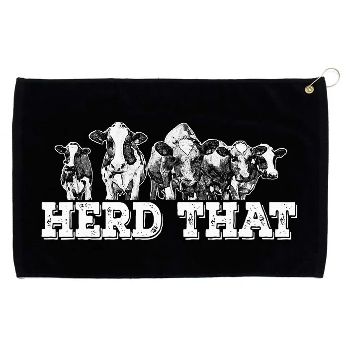 Herd That Funny Cow Lover Farmer Grommeted Golf Towel