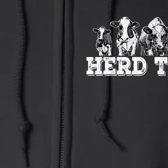 Herd That Funny Cow Lover Farmer Full Zip Hoodie