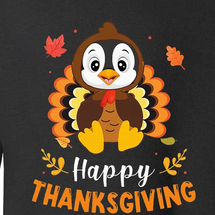 Happy Thanksgiving Funny Penguins Turkey Costume Lover Gifts Toddler Sweatshirt