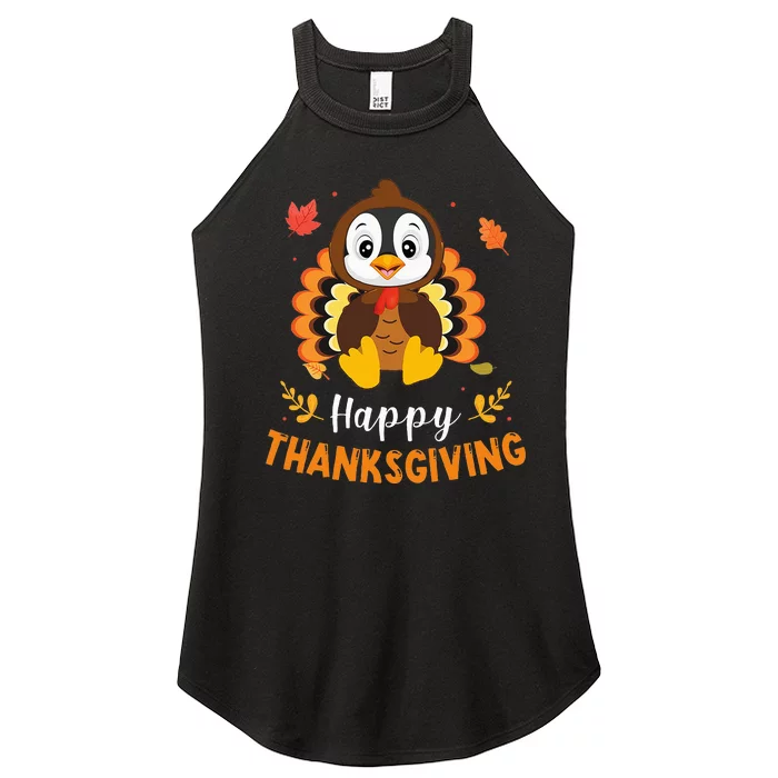 Happy Thanksgiving Funny Penguins Turkey Costume Lover Gifts Women’s Perfect Tri Rocker Tank