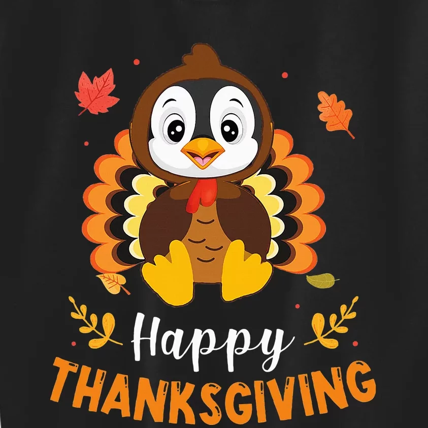 Happy Thanksgiving Funny Penguins Turkey Costume Lover Gifts Kids Sweatshirt