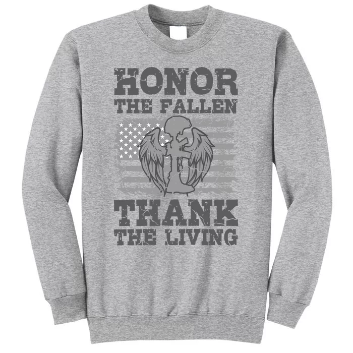 Honor The Fallen American Veteran Gift Veterans Day Soldier Great Gift Tall Sweatshirt