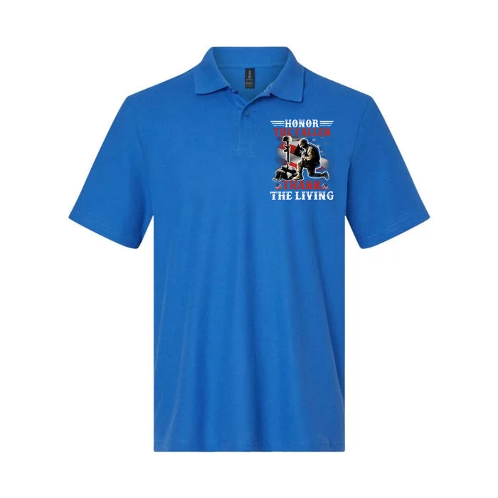 Honor The Fallen Veteran Themed Military Support Gift Softstyle Adult Sport Polo