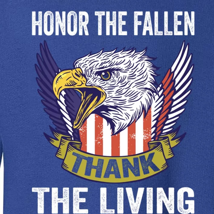 Honor The Fallen Thank The Living Usa Flag Memorial Day Gift Toddler Sweatshirt