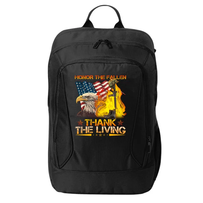 Honor The Fallen Thank The Living Memorial Day City Backpack