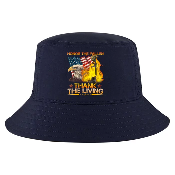 Honor The Fallen Thank The Living Memorial Day Cool Comfort Performance Bucket Hat