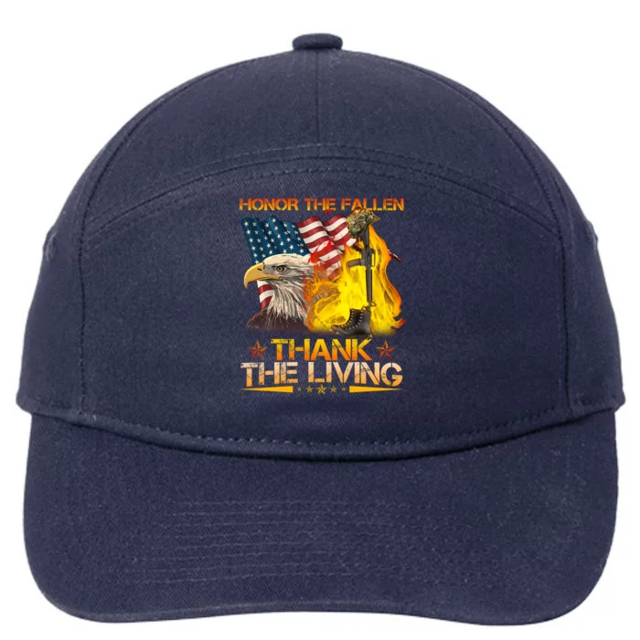 Honor The Fallen Thank The Living Memorial Day 7-Panel Snapback Hat