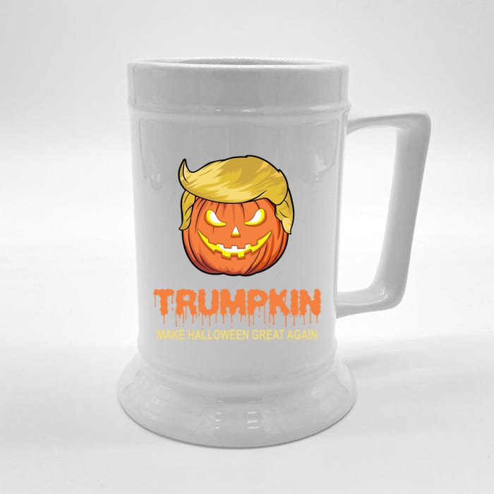 Halloween Trumpkin Funny Gift Make Halloween Great Again Tee Gift Front & Back Beer Stein