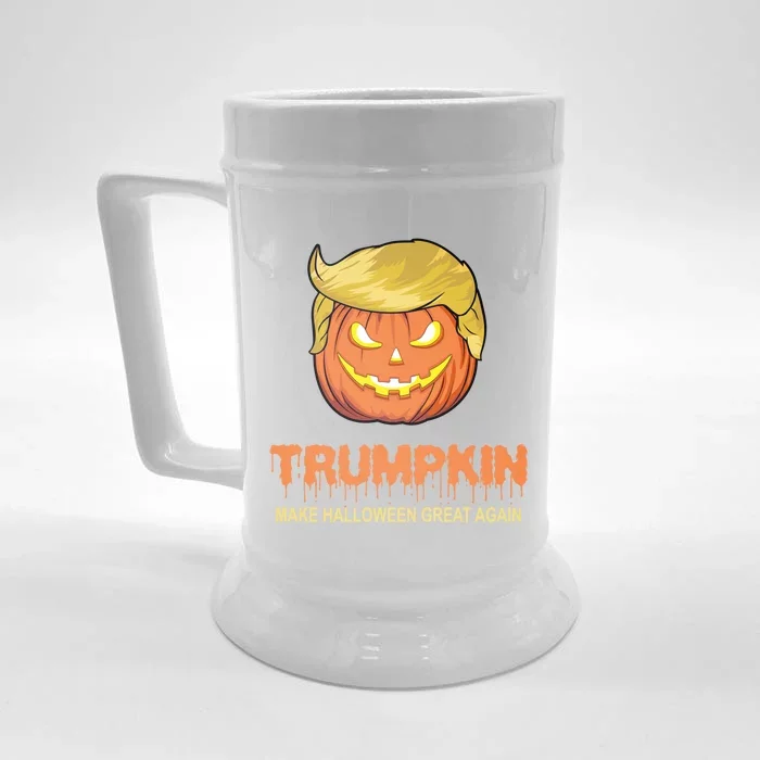 Halloween Trumpkin Funny Gift Make Halloween Great Again Tee Gift Front & Back Beer Stein