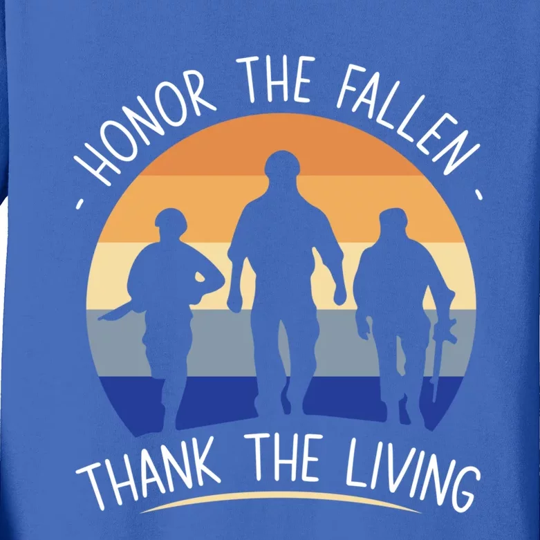 Honor The Fallen Thank The Living Usa Veteran Veterans Day Gift Kids Long Sleeve Shirt