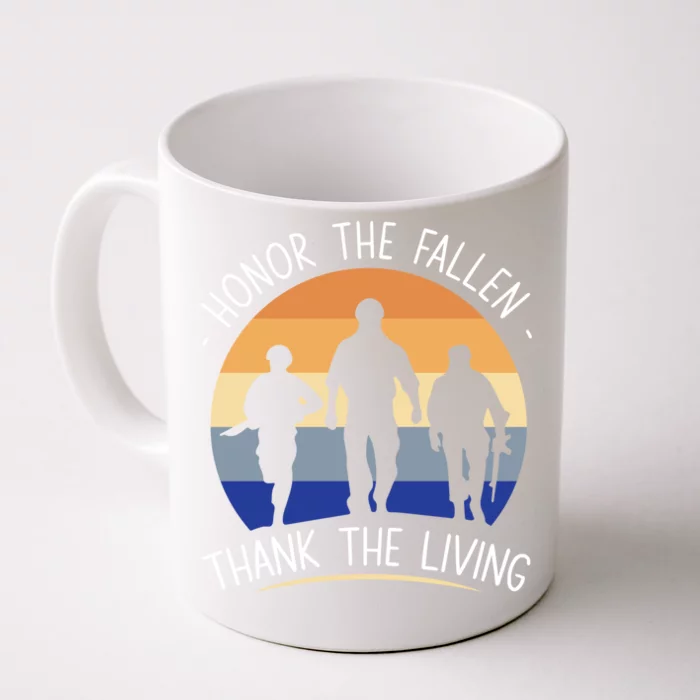 Honor The Fallen Thank The Living Usa Veteran Veterans Day Gift Front & Back Coffee Mug