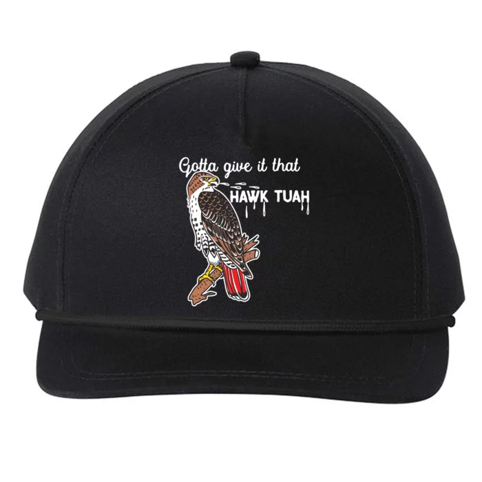 Hawk Tuah Funny Snapback Five-Panel Rope Hat