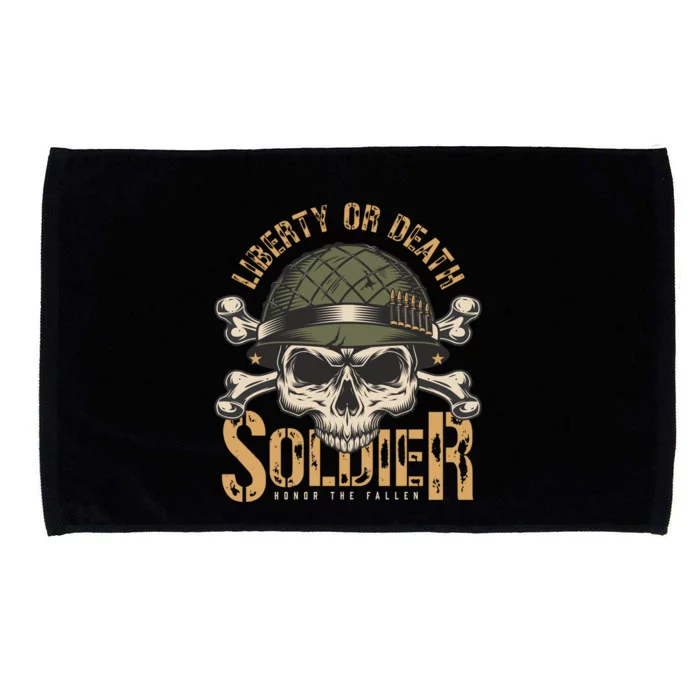 Honor The Fallen Army Heroes Skull In Soldier Helmet Gift Microfiber Hand Towel