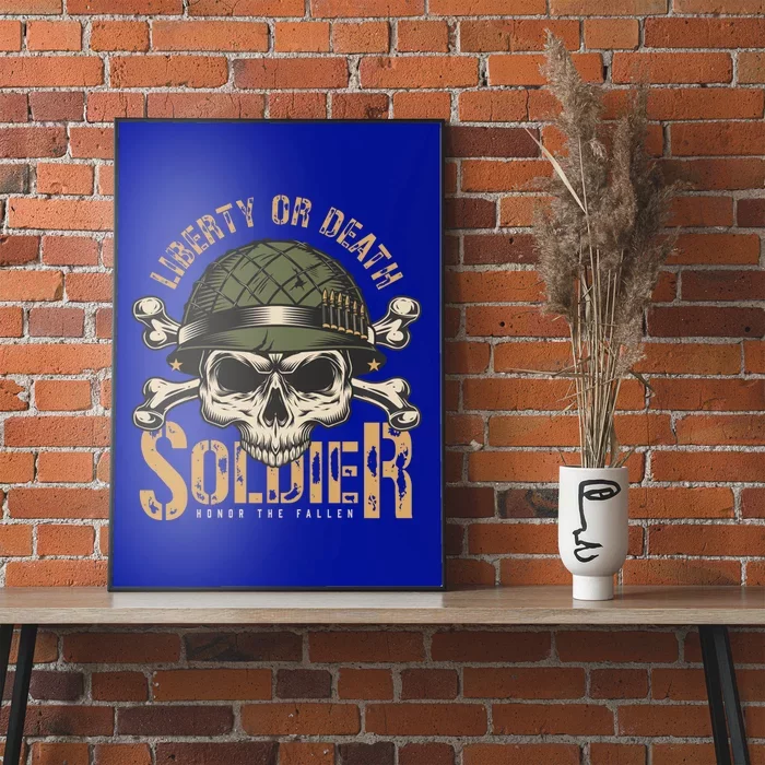 Honor The Fallen Army Heroes Skull In Soldier Helmet Gift Poster