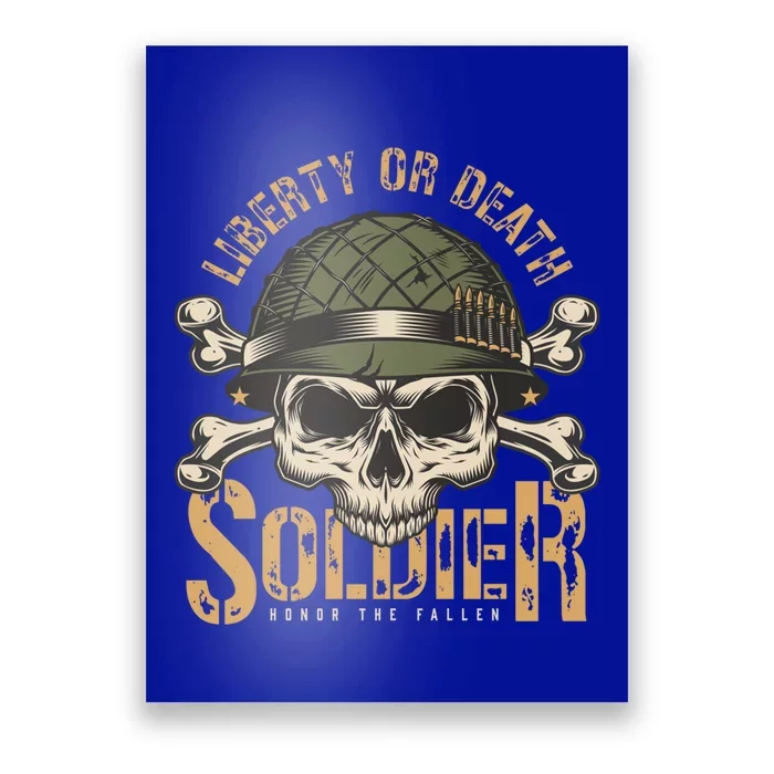 Honor The Fallen Army Heroes Skull In Soldier Helmet Gift Poster