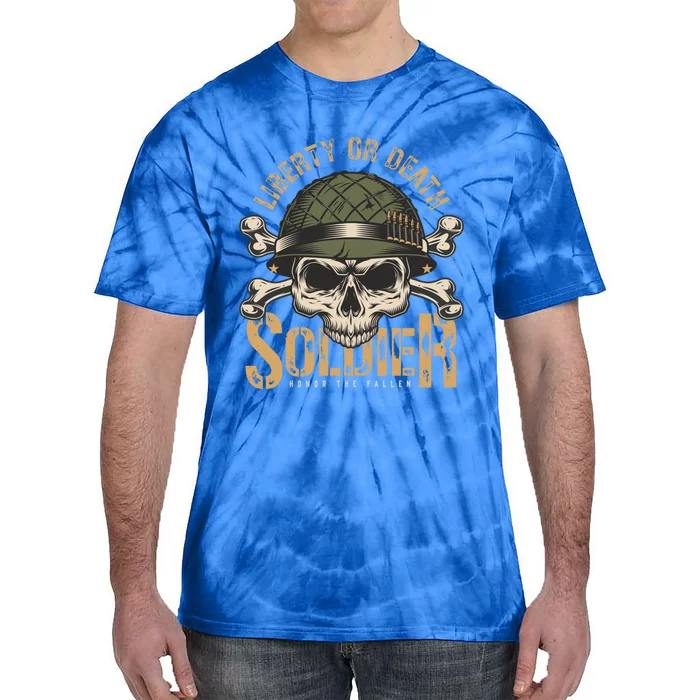 Honor The Fallen Army Heroes Skull In Soldier Helmet Gift Tie-Dye T-Shirt