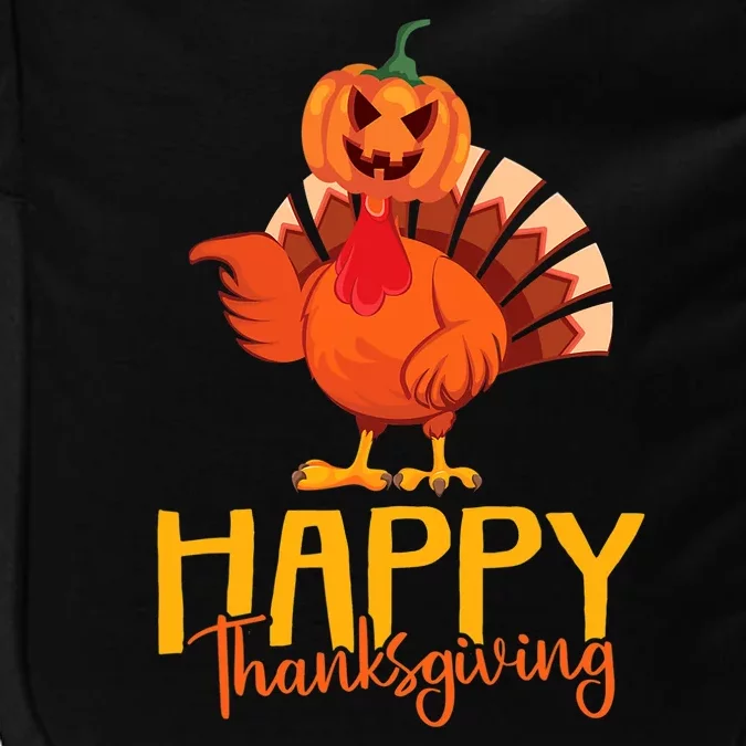 Happy Thanksgiving Funny Turkey Pumpkin Head Fall Autumn Impact Tech Backpack