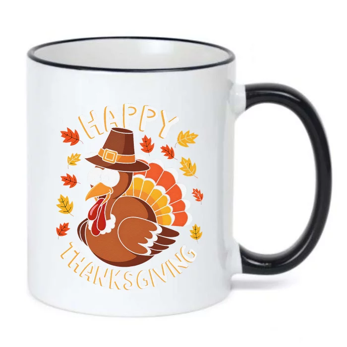 Happy Thanksgiving Funny Turkey Family Dinner Thanksgiving Gift Black Color Changing Mug