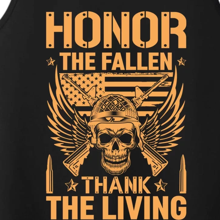 Honor The Fallen Thank The Living U S Veterans Gift Performance Tank