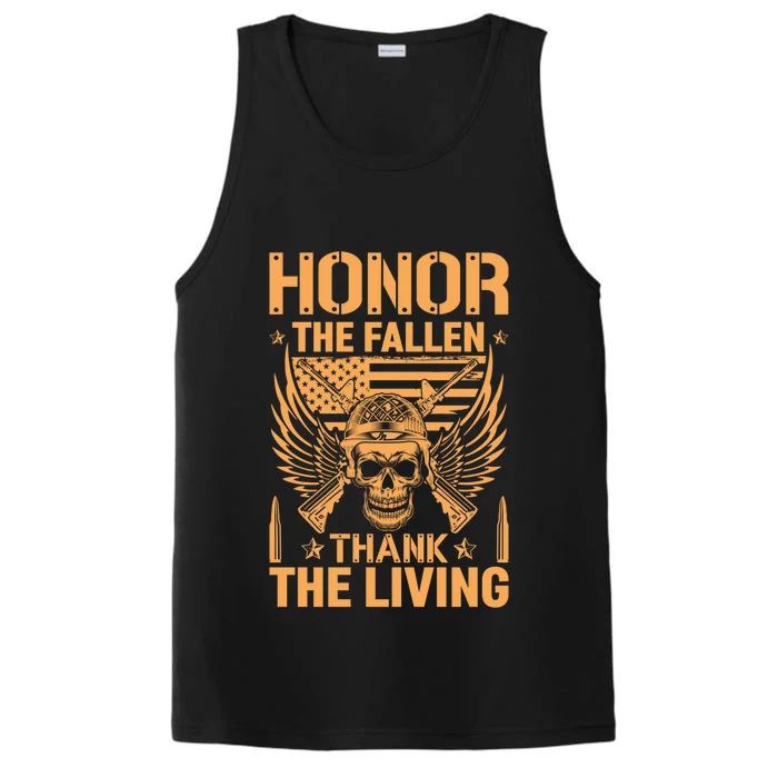 Honor The Fallen Thank The Living U S Veterans Gift Performance Tank