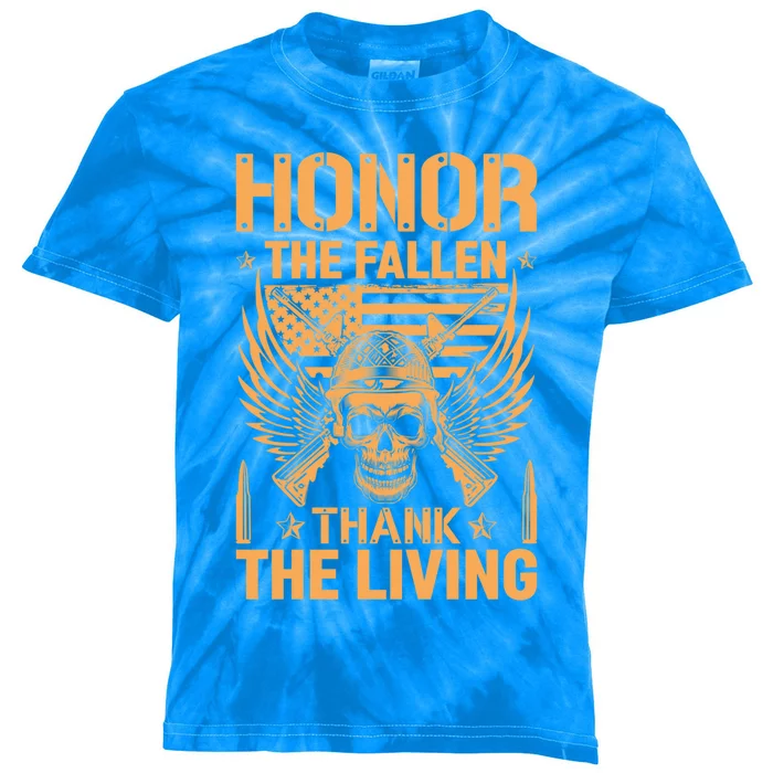 Honor The Fallen Thank The Living U S Veterans Gift Kids Tie-Dye T-Shirt