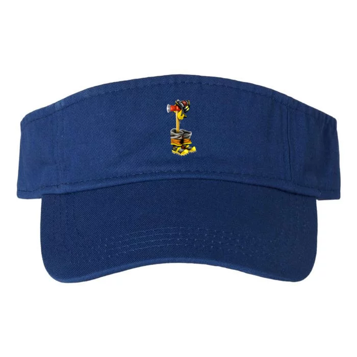 Honor The Fallen Firefighter Gift Valucap Bio-Washed Visor